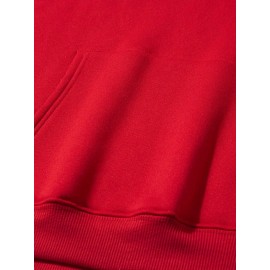 Men'S Casual King Crown Print Hoodie, 100% Polyester Long Sleeve Sweatshirt, Winter Knit Fabric with Slight Stretch, Regular Fit Hooded Top, 200g/m² - Trendy American Style Clothing Gift