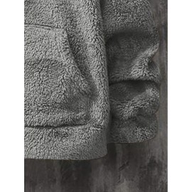 [Cozy Fleece Hoodie] Soft, Warm Men's Cozy Fleece Hoodie with Kangaroo Pocket | Beige Pullover for Fall/Winter, Casual Long Sleeve Sweatshirt with Elastic Cuffs | Plush Texture, Perfect for Outdoor or Indoor Wear, Winter Apparel