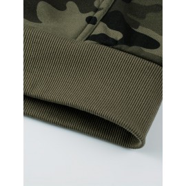 Men's fashionable casual camouflage sports warm fleece hooded sweatshirt