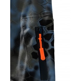 [Heavyweight Camo Hoodie] Heavyweight 290g Men's Camo Print Zip-Up Hoodie | Long Sleeve Pullover with Pockets, Black & Gray Snake Design, Casual Style, Outdoor Sports Wear | Camouflage Print Hoodie | Durable Outdoor Apparel