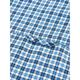 Men's Heavy-Duty Plaid Long Sleeve Dress Shirt - Winter Warmth Collar & Chest Pocket Button, Blue/White/Black/Brown Checkered Pattern, Loose Fit Casual & Formal Button-Up Coat Jacket-like Blazer (Machine Washable)