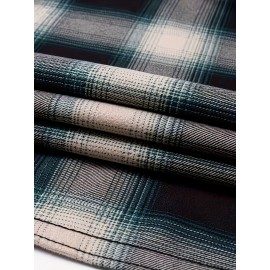 Autumn and Winter Thickened Fleece-Lined Men's Classic Outdoor Casual Home Office Wrinkle-Resistant Plaid Shirt with Multiple Pockets