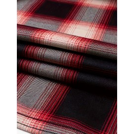 Autumn and Winter Thickened Fleece-Lined Men's Classic Outdoor Casual Home Office Wrinkle-Resistant Plaid Shirt with Multiple Pockets