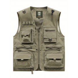 Men's Custom Logo Tactical Vest with ized Logo Printing - Heavy-Duty Multi-Pocket -Grade Vests for Outdoor,, - All-Season Wear (, MOLLE System Compatible, Durable Vest) - Add Your Logo