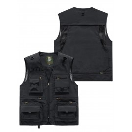 Men's Custom Logo Tactical Vest with ized Logo Printing - Heavy-Duty Multi-Pocket -Grade Vests for Outdoor,, - All-Season Wear (, MOLLE System Compatible, Durable Vest) - Add Your Logo