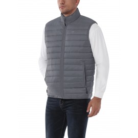 [Windproof Vest] Lightweight High Quality 33,000ft Men's Windproof Insulated Vest | Packable Stand Collar Sleeveless Jacket for Golf Running Tennis, Machine Washable Nylon-Lined Winter Outerwear, Casual Winter Wear