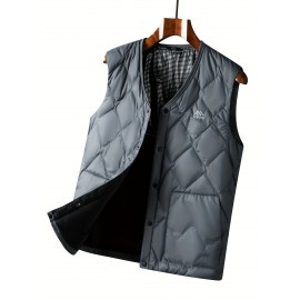 FORTEI 90 Duck Down Winter Warm V-neck Quilted Vest Inner Jacket Men's Vest 3F5061643331